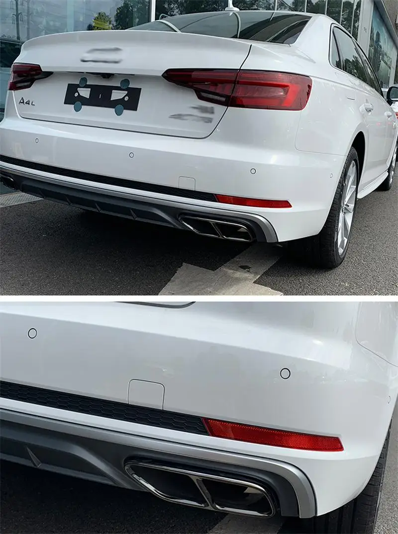 Автомобильный Стайлинг Rline хвост горло выхлопная труба для Audi A4 B9 выхлопная труба Авто выхлопная труба крышка наклейка глушитель наконечник аксессуары