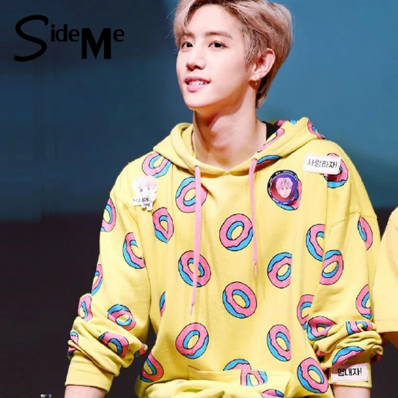 Kpop GOT7 Раз Марк Юнг Кук Милый Пончик Толстовки Bangtan Мальчики Унисекс Jungkook Пуловер С