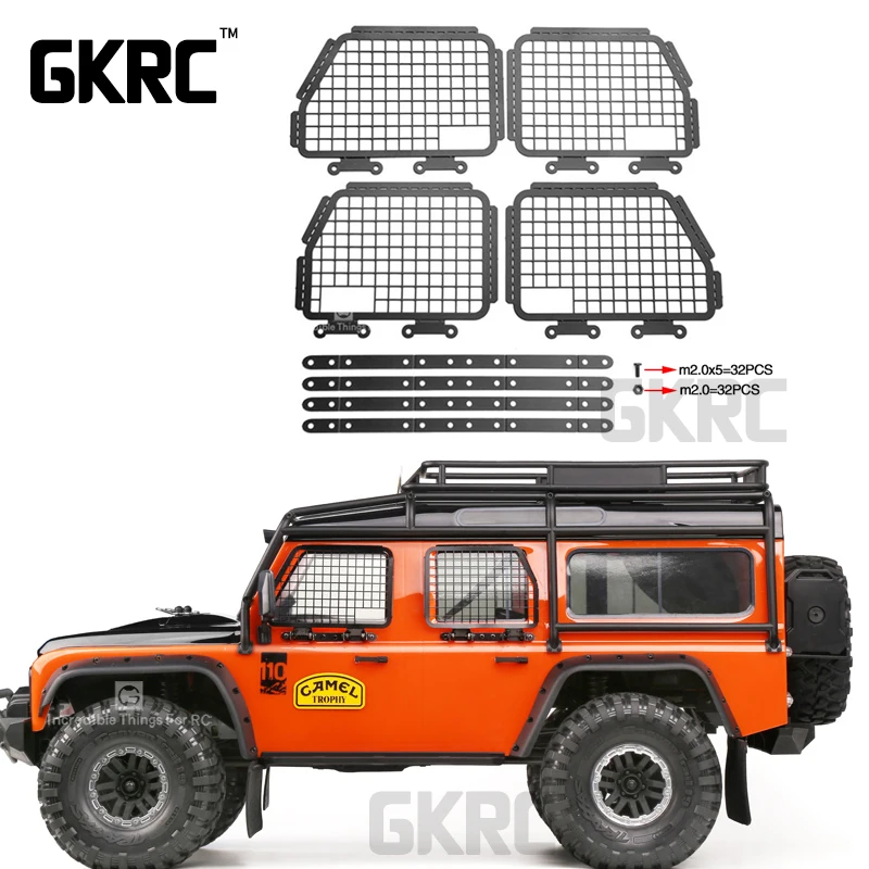 4 шт. металлические складные защитные сетки для окон автомобиля 1/10 Rc Crawler Car Defender