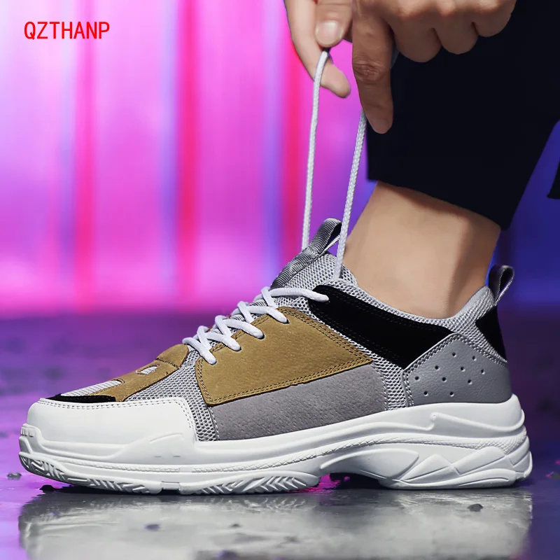 

Hot Fashion Men's Casual Shoes Breathable Lace up Male Sneakers Flat Shoes Man Zapatillas Hombre Breathable Footwears Size 39-46