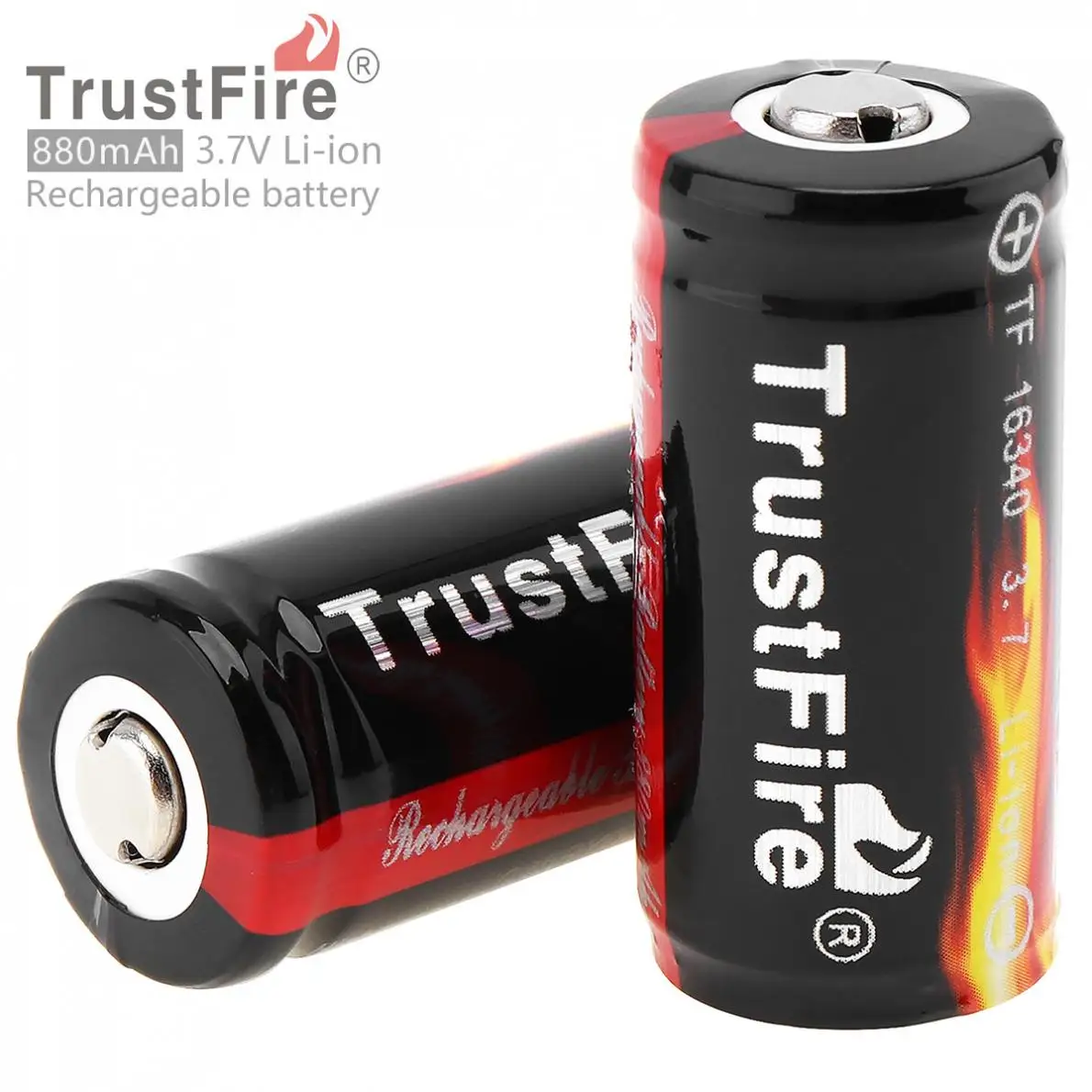 TrustFire 2 шт. Подлинная 880 мАч 3 7 в защищенная печатная плата 16340 перезаряжаемая