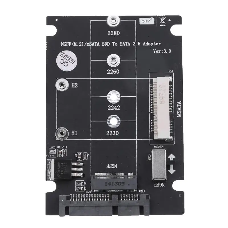 2 в 1 NGFF M.2 B Ключ Mini PCI E или mSATA SSD на SATA III адаптер карта для msata 2230/2242/2260/22x80 M2 NGFF|Платы