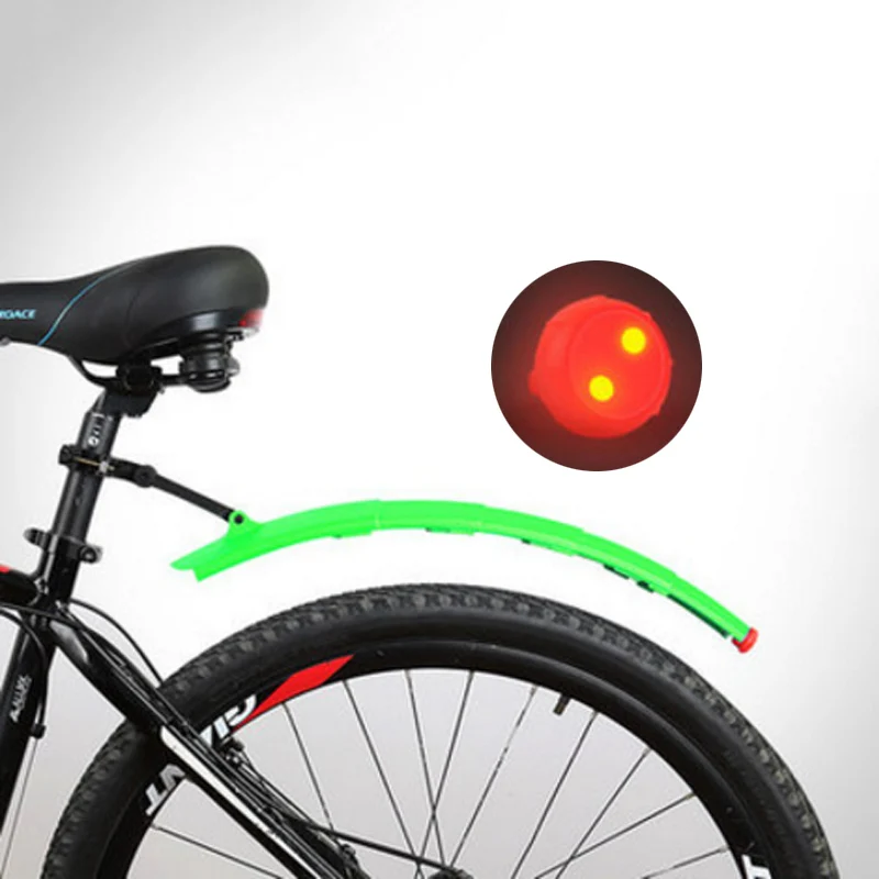 Green Телескопические Складные велосипедные Крылья MTB передние задние брызговики быстросъемные велосипедные Крылья щитка с задним фонарем Аксессуары для велосипеда - Цвет: Green