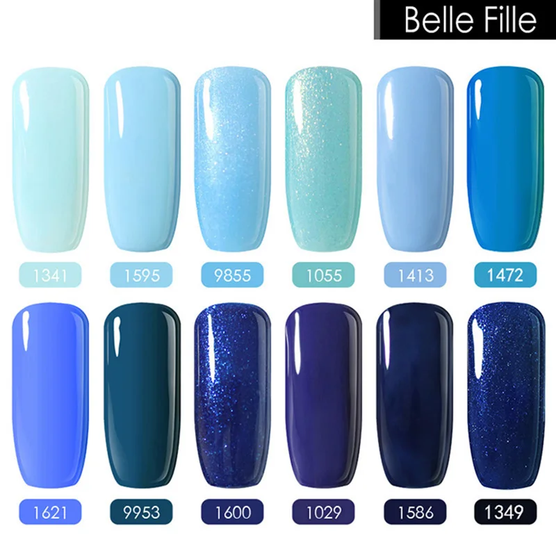 BELLE FILLE 10 мл синий серии разноцветный Гель-лак для ногтей Vernis Устойчивый лак UV