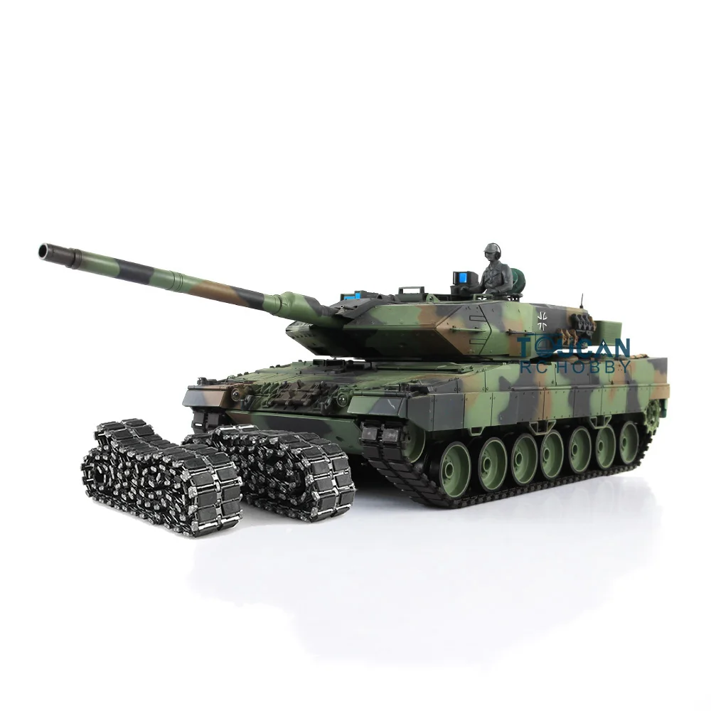 Leopard2A6 rc Танк 3889 Ver1 полностью металлический шасси 1/16 индивидуальные камуфляж зеленый TH00938