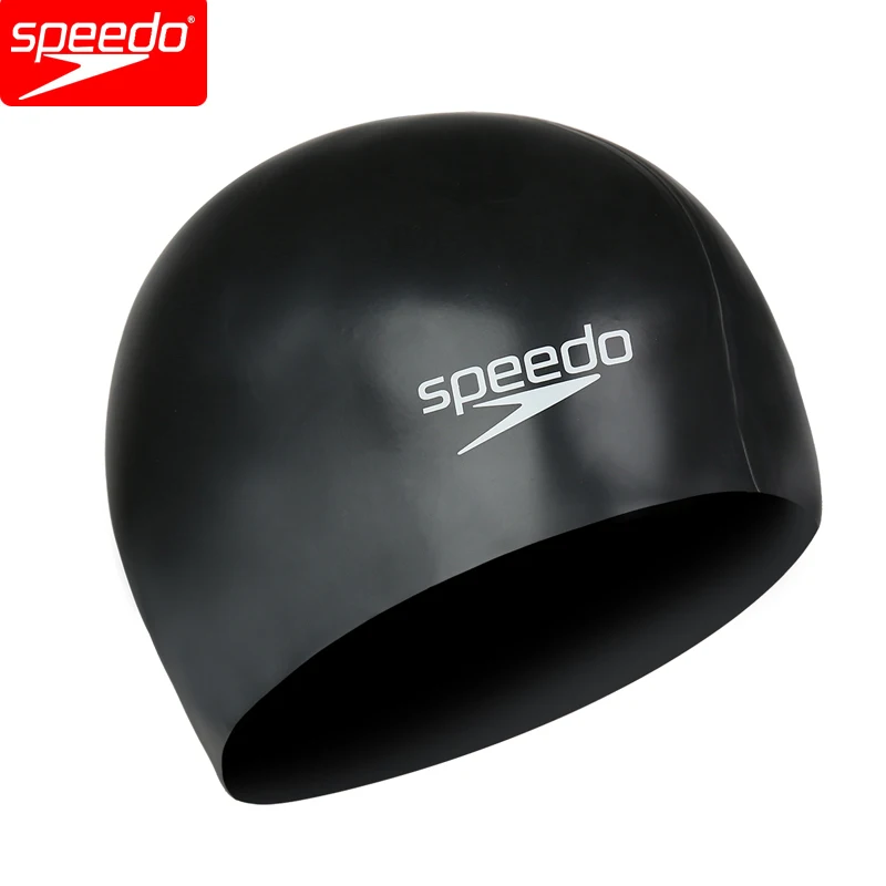 Однотонная плоская силиконовая шапка Speedo 100% силикагель плавательная s для