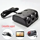 Автомобильный Разветвитель Прикуривателя, 1 шт., 3 гнезда, 120 Вт, 2USB-порта, автомобильное зарядное устройство, адаптер с переключателем, ручной аксессуар