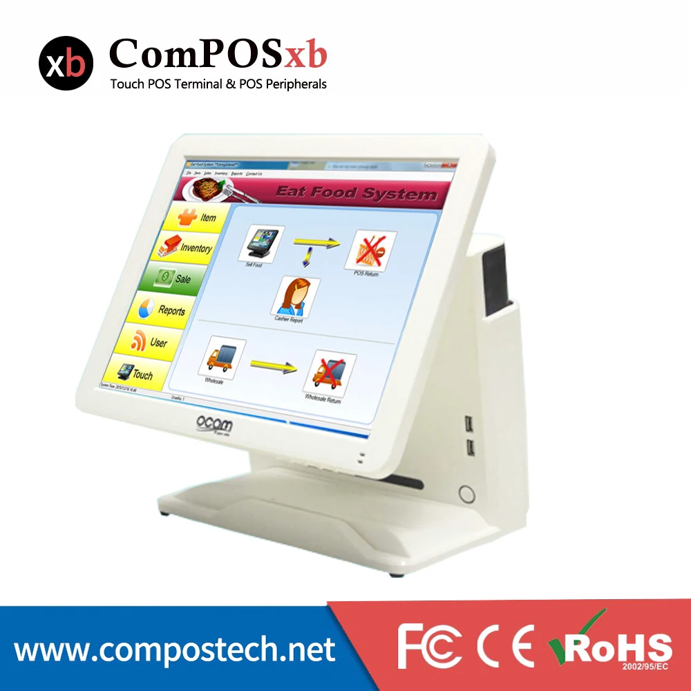 

Windows POS Systems Touch Screen Point-Of-Sale System POS Terminal Cash Register With Card Reader/Customer Display