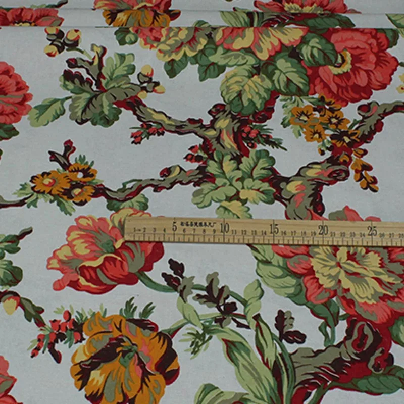 Хлопок и лен элегантные Этнические новые большие цветы текстиль для DIY Ручная