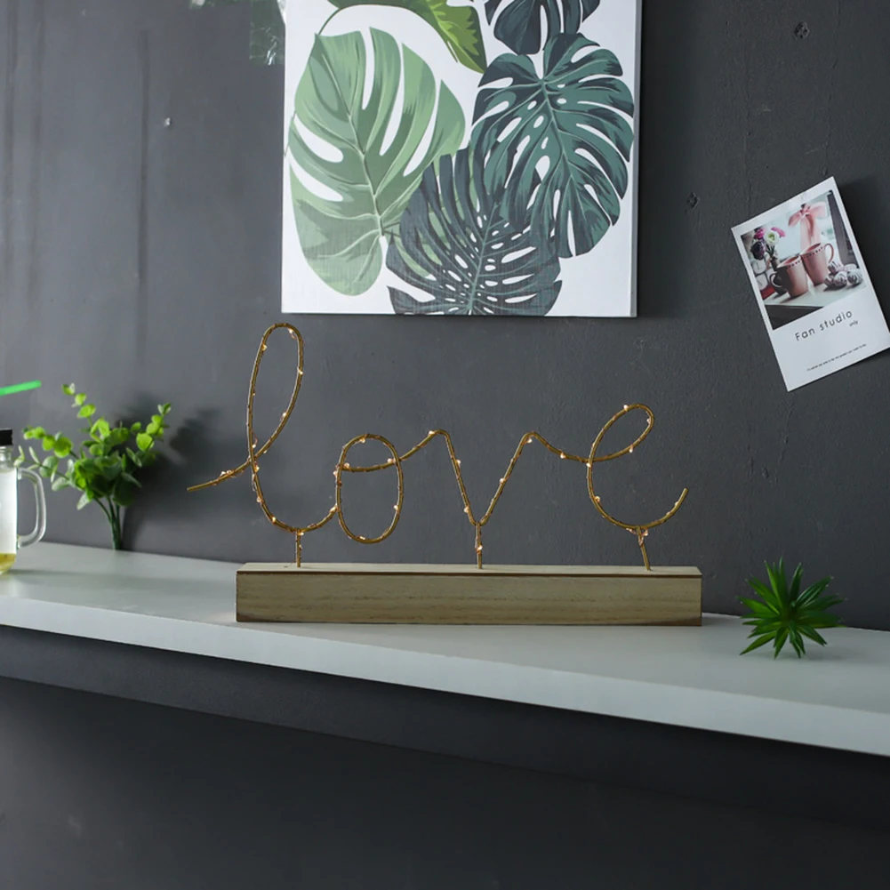 Nordic провода ночной Светильник Настольный декоративный любовь/домашний Форма