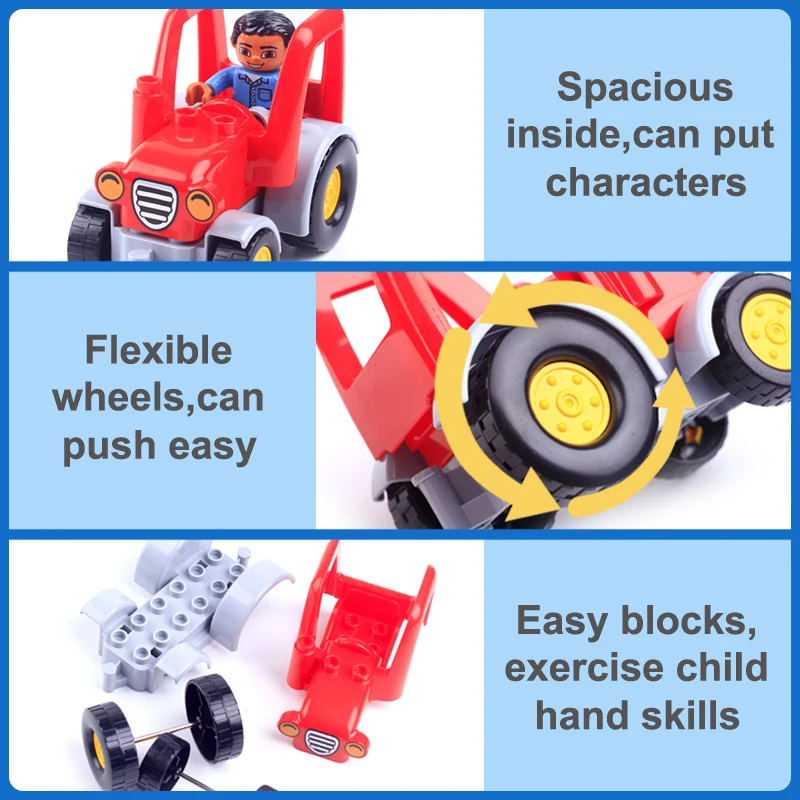 Большой конструктор машина самолет совместим с большими детскими блоками