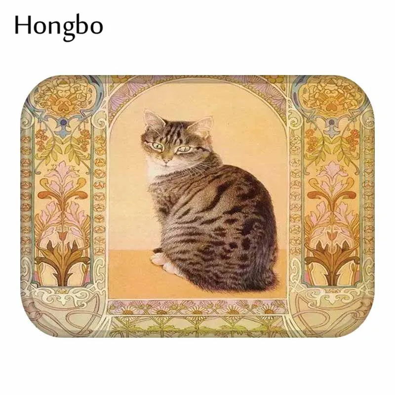 Hongbo Cat открытый вход Крытый ковер коврики коврик фланелевый Противоскользящий Ванная комната Кухня коврики 40x60 см
