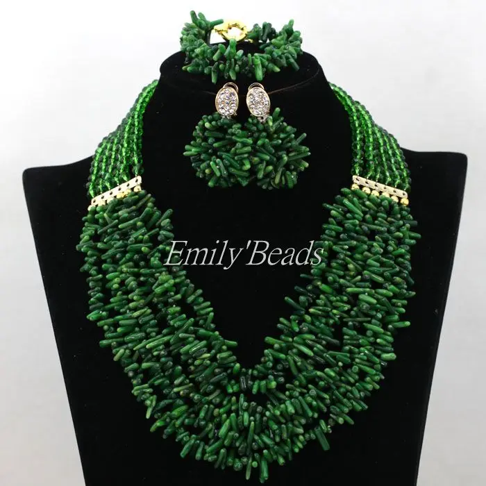 Набор свадебных украшений ожерелье из коралловых бусин в нигерийском стиле