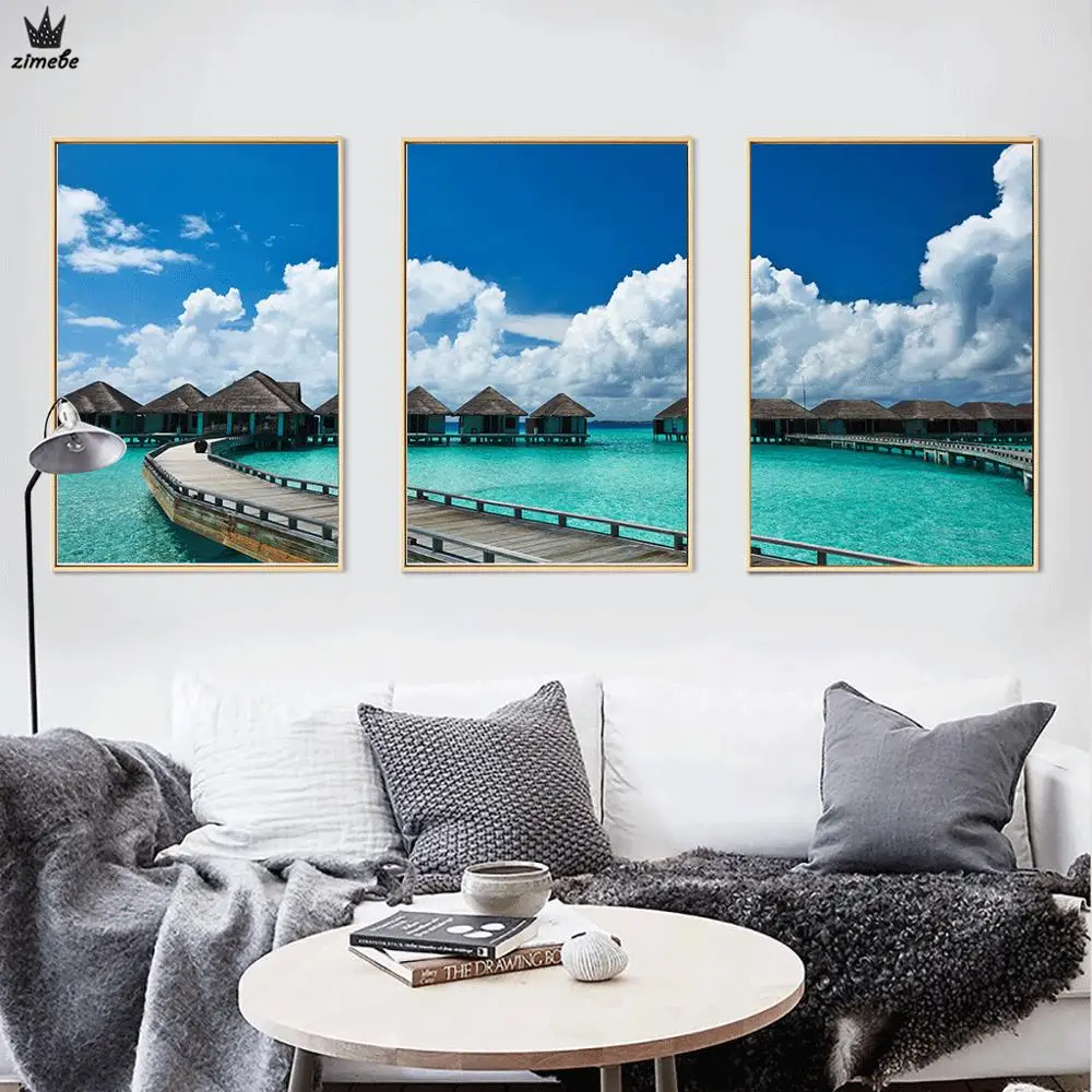2018 NewSeascape холст картины Детская Wall Art плакат и печати северных лесной изображение