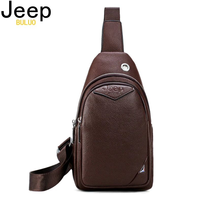 Jeep buluo брендовая модная мужская нагрудная сумка из спилковой кожи сумки через