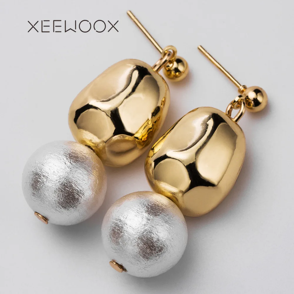 XEEWOOX 2019 New Elegant Fashion Imitation Pearl Dangle Earrings Gold Big Drop Jewelry Gifts For Women Gift | Украшения и