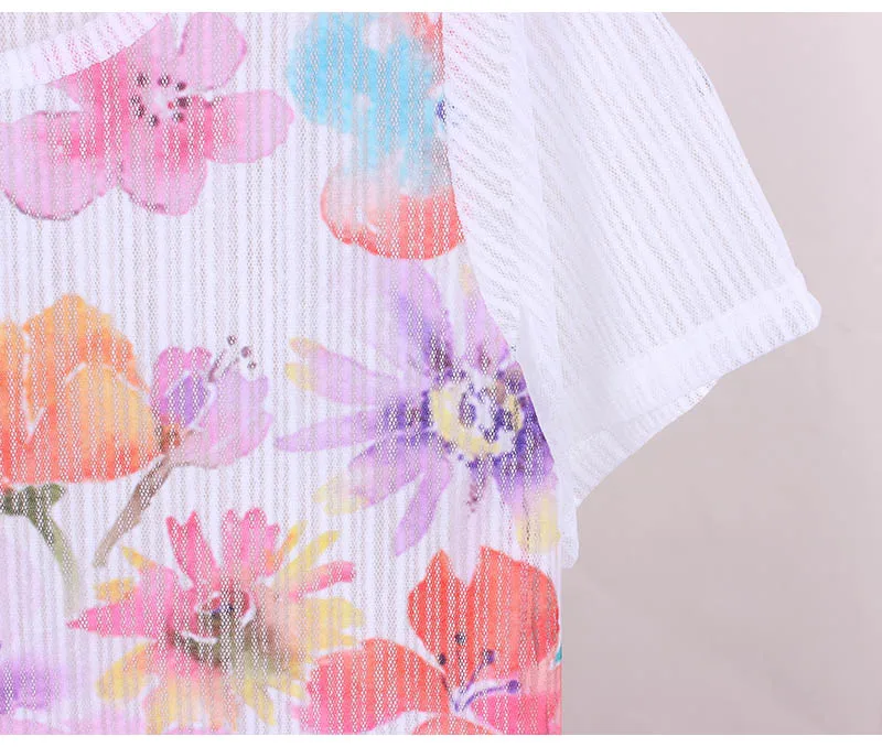 Красивые с цветочным принтом футболки для женщин дышащая ткань одежда vogue модная