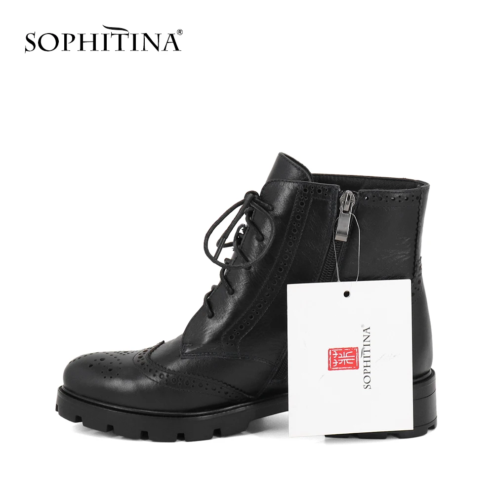 SOPHITINA/новые женские ботильоны из натуральной кожи Удобная повседневная обувь с