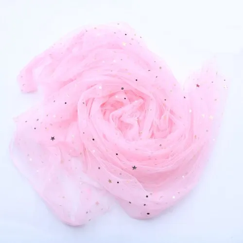 Pink Мода 150 см* 100 см в горошек звезды бронзированный тюль ролл для DIY рулон ткани свадебные украшения своими руками ремесел праздничный вечерние поставки - Цвет: Pink