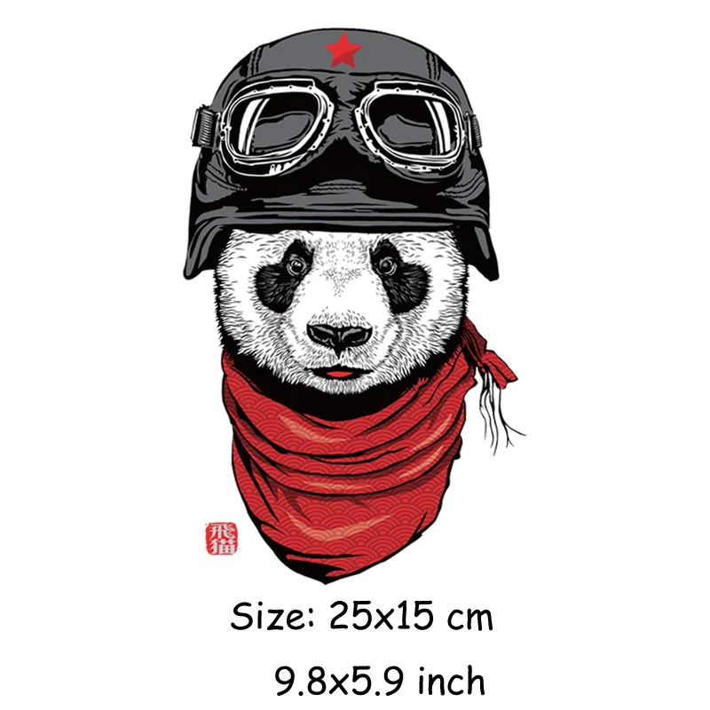 9 8x5 &quotFly Panda Pilot Patch утюг на ткани футболки Платья патчи A level моющиеся