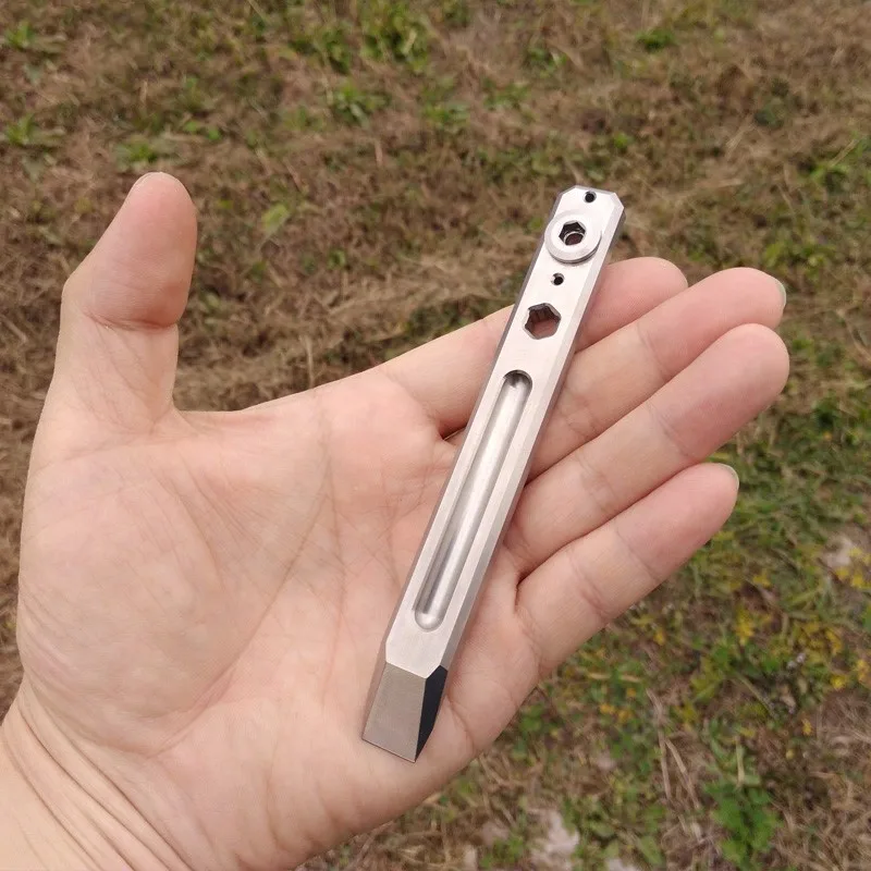EDC Titanium TC4 124 мм Длина 74 толщина Prybar Cowbar Pry бар 50 г с шестигранным гаечным ключом
