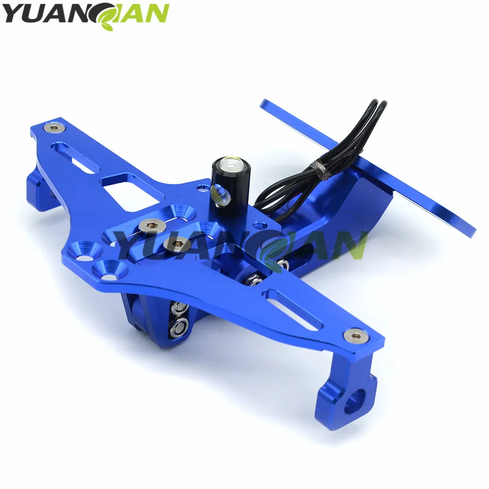 Blue CNC мотоцикл номерной знак кронштейн держатель для ktm duke RC 125 200 390 690 smc 1290 rc honda kawasaki yamaha tmax 530 500 r25 - Цвет: Blue