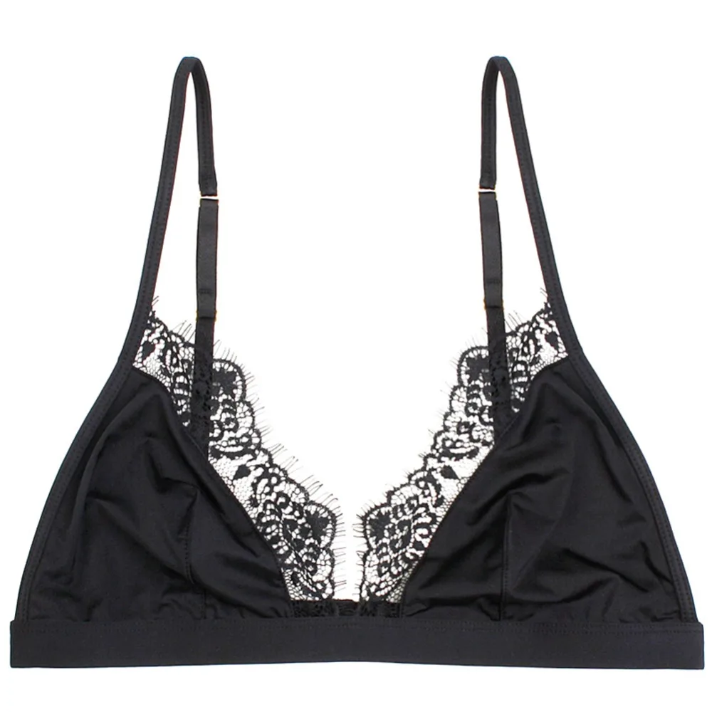 Кружевное сексуальное нижнее белье bralette ультратонкая треугольная чашка без