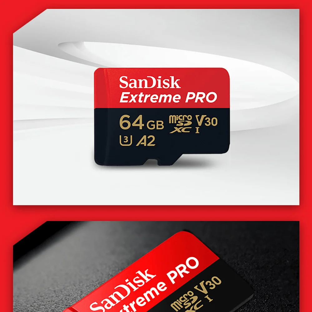 Карта памяти SanDisk Extreme Pro Micro SD карты C10 V30 U3 170 МБ/с. 64 Гб 128 ГБ 256 Гб 400 Гб TF карты 4 K HD для Камера Дрон/планшет