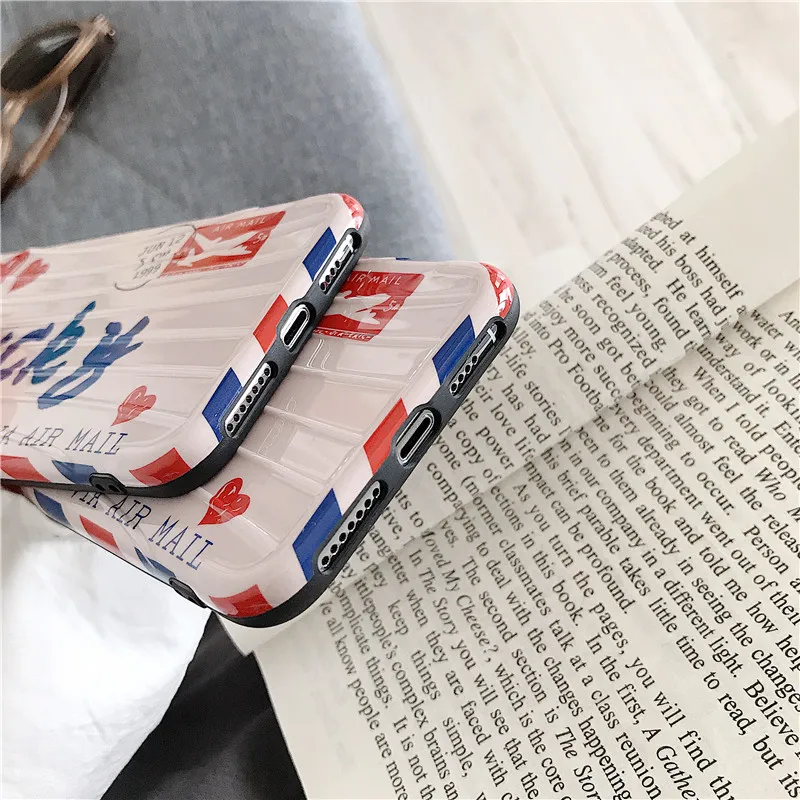 Suitcase phone case for iPhone XS MAX cover X XR 6Plus 6s 7 back 8 Plus lucky letter envelope |