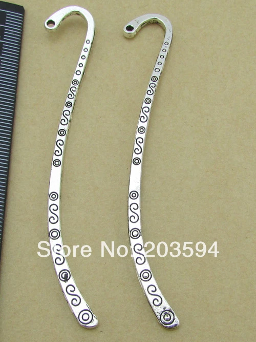 

Wholesale 200Pcs /Lots Antique Silver Bookmark Metal Bookmark with loop 86mm