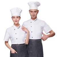 chef workwear mens short sleeve summer breathing hotel catering school canteen staff female chef clothes kitchen tops