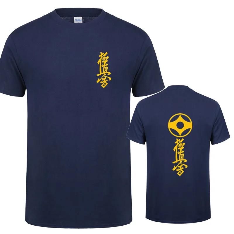 as picture Kyokushin каратэ футболка мужские футболки короткий рукав o-образным вырезом хлопок мужская футболка для Кекусинкай карате топы Мужские футболки OT-602 - Цвет: as picture