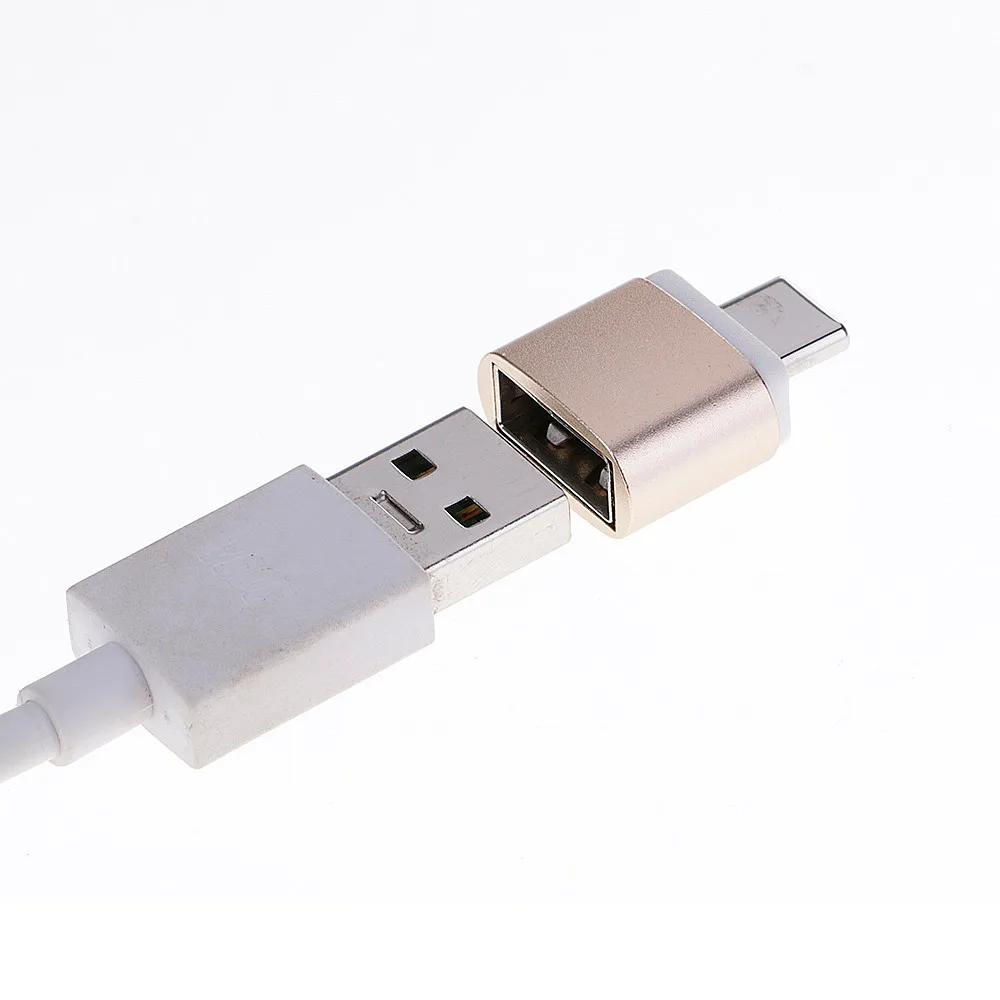 Micro USB для C Type адаптер зарядки данных + OTG с кольцом ключей Прямая