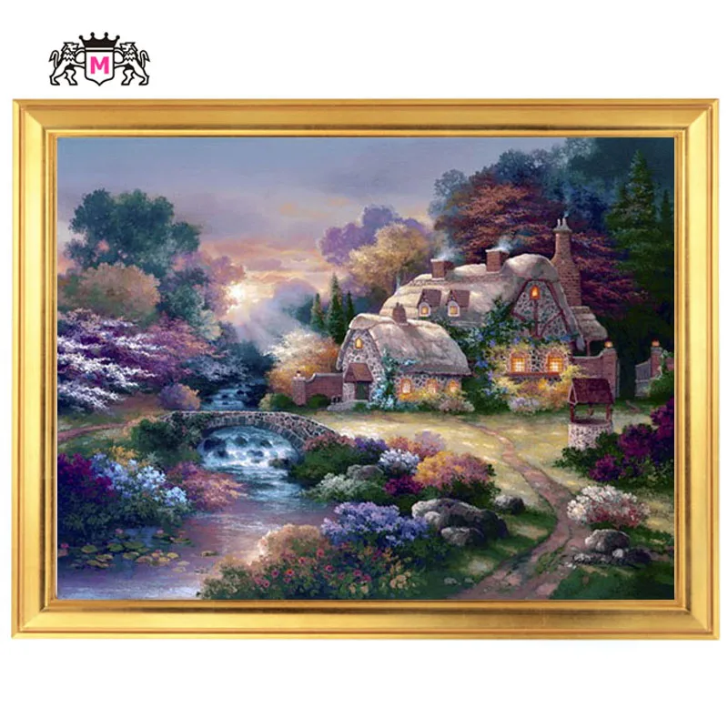 

Golden panno,Needlework,Embroidery,DIY Landscape Painting,Cross stitch,kits,14ct Garden Wishing Cross-stitch,Sets For Embroidery