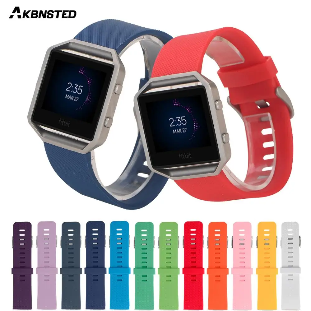 Мягкий силиконовый ремешок AKBNSTED для браслета Fitbit Blaze сменный часов маленький