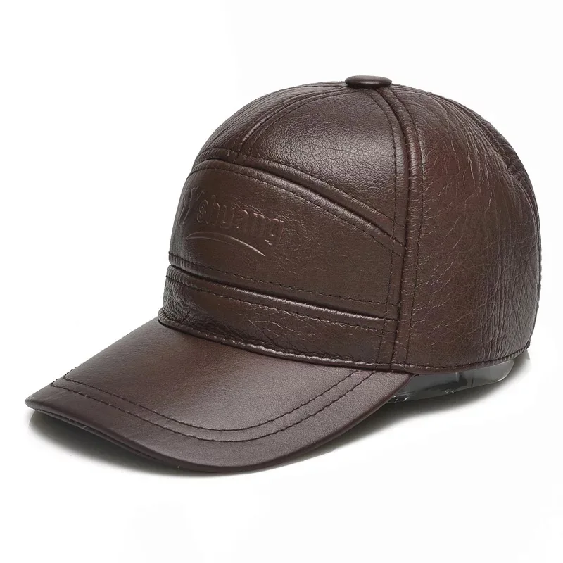 2018 Фирменная Новинка стиль для мужчин из натуральной яловой кожи бейсболка