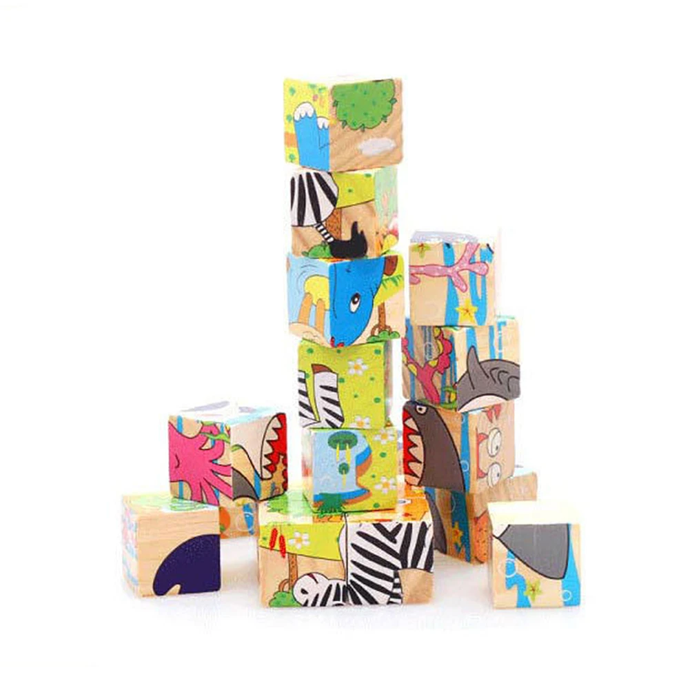 3D пазл с животными Детский сделай сам картина 6 лицами деревянные головоломки