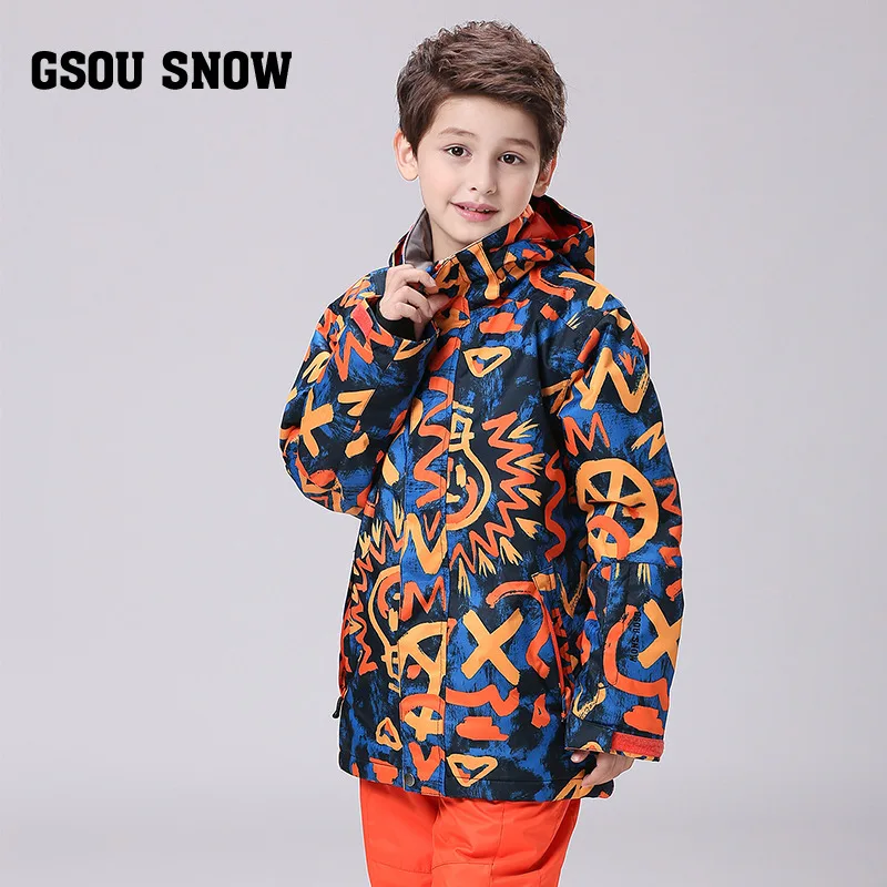 Лыжный костюм с двойным шпоном Snow Gsou для детей и мальчиков, ветронепроницаемая и водонепроницаемая Лыжная одежда