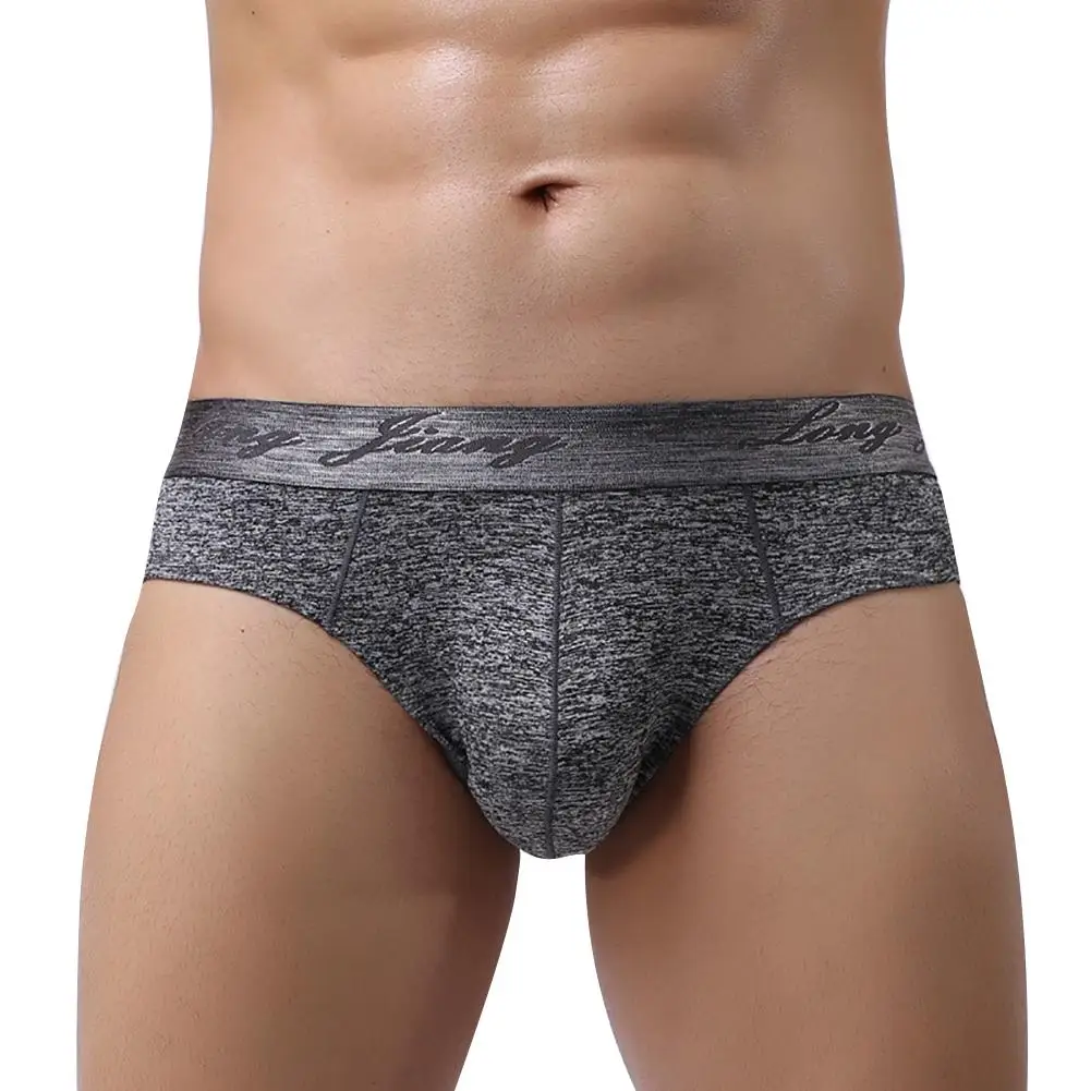 Сплошной цвет Mid Rise U выпуклые трусы Стрейч Нижнее белье дышащие мужские