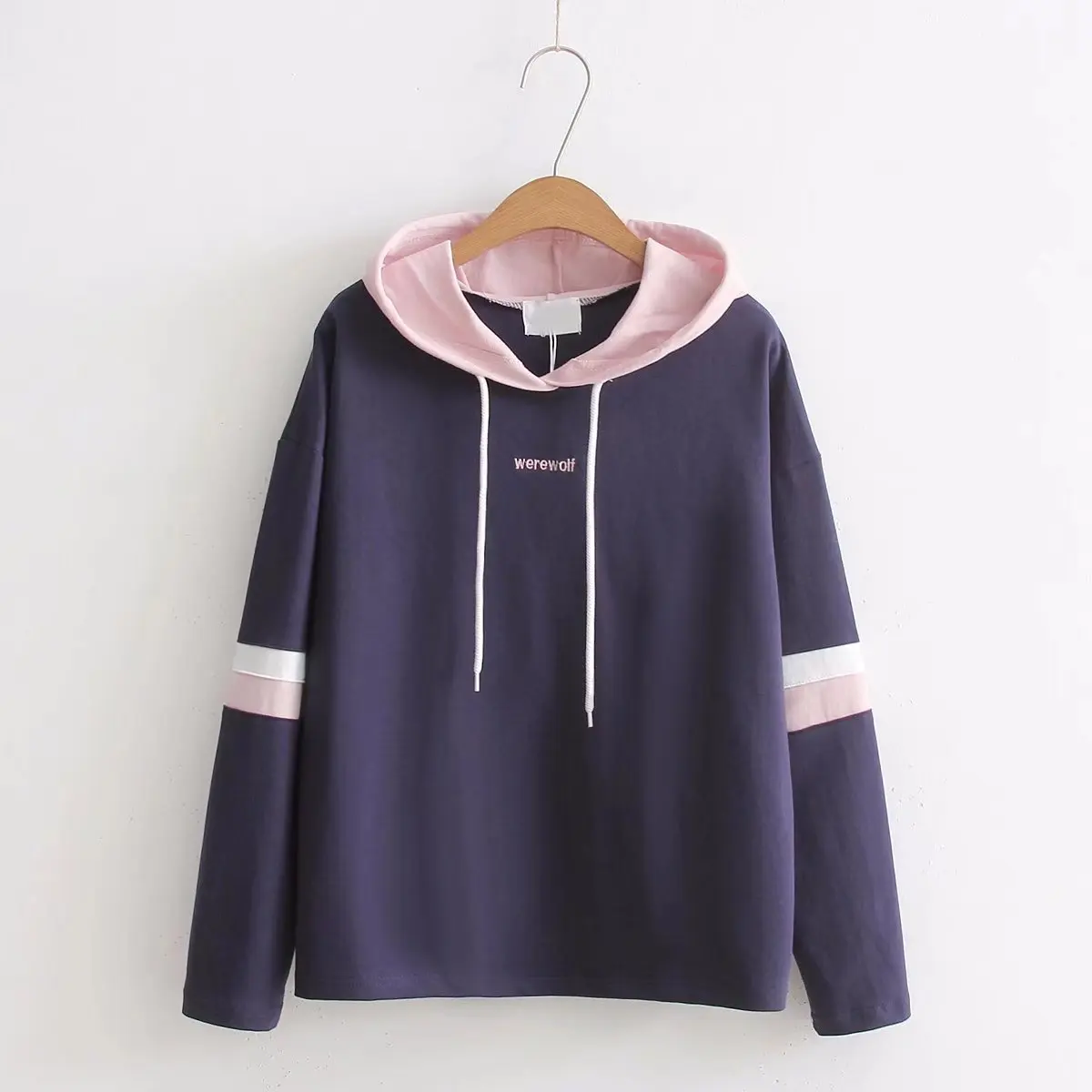 Новая японская Женская Стеганая толстовка с капюшоном Студенческая свежая