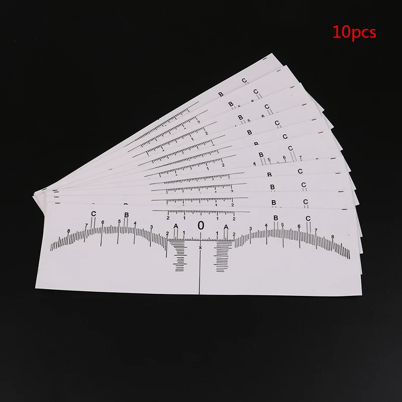 

10pcs Tattoo accesories Disposable Microblading Makeup Brow Measure Eyebrow Guide Ruler Permanent Tools