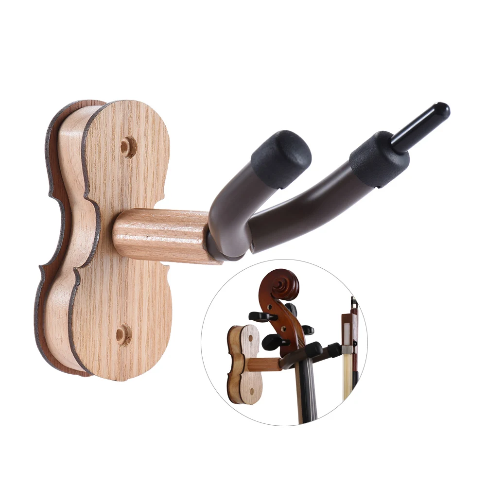 

Вешалка для скрипки из твердой древесины крючок с держателем для банта для дома и студии настенное крепление аксессуары для скрипки