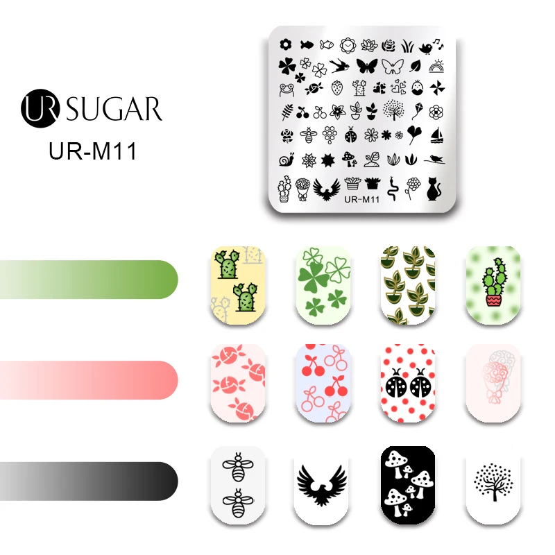 Прямоугольник UR SUGAR квадратные круглые шаблоны для стемпинга Star Moon цветочные