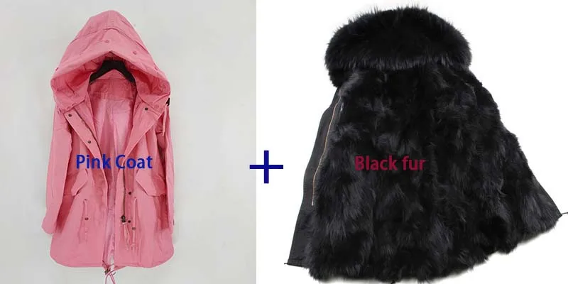 Cotton Coat S-7XL Водонепроницаемая парка, пальто из натурального меха, зимняя куртка для женщин, натуральный мех енота, меховой воротник, Лисий мех, подкладка, теплая Толстая Уличная одежда - Color: Cotton Coat