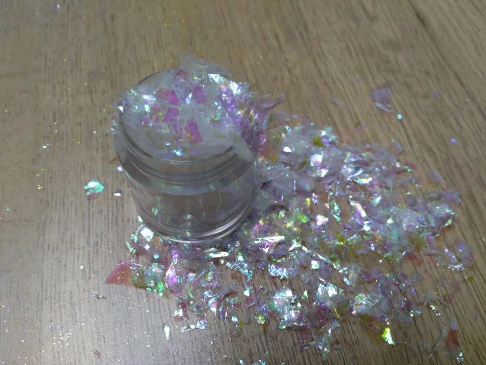 Роскошный блестящий Радужный белый Устойчивый к растворению голографический