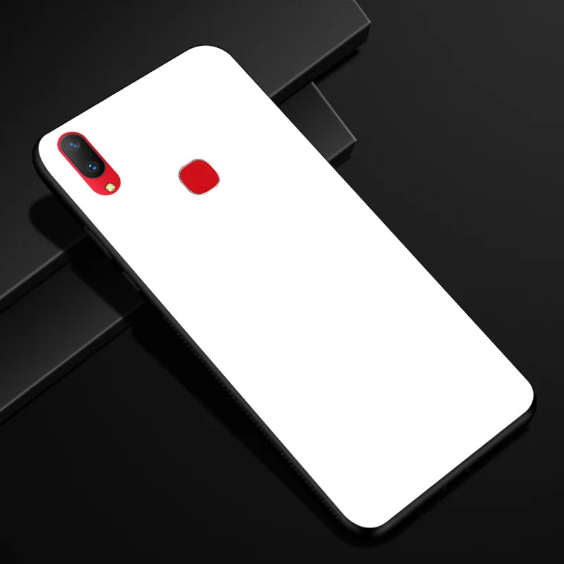 Чехол для Vivo Y91, Y95, закаленное стекло, чехол с рисунком, черный, TPU, бампер, чехол для Vivo Y95, Vivo Y91, чехол для телефона, стекло, Y 91 - Цвет: 07