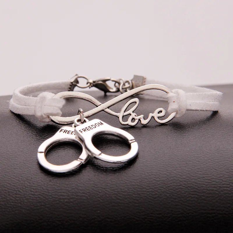 Женский кожаный браслет наручники подвеска в виде наручников|leather bracelet women|leather