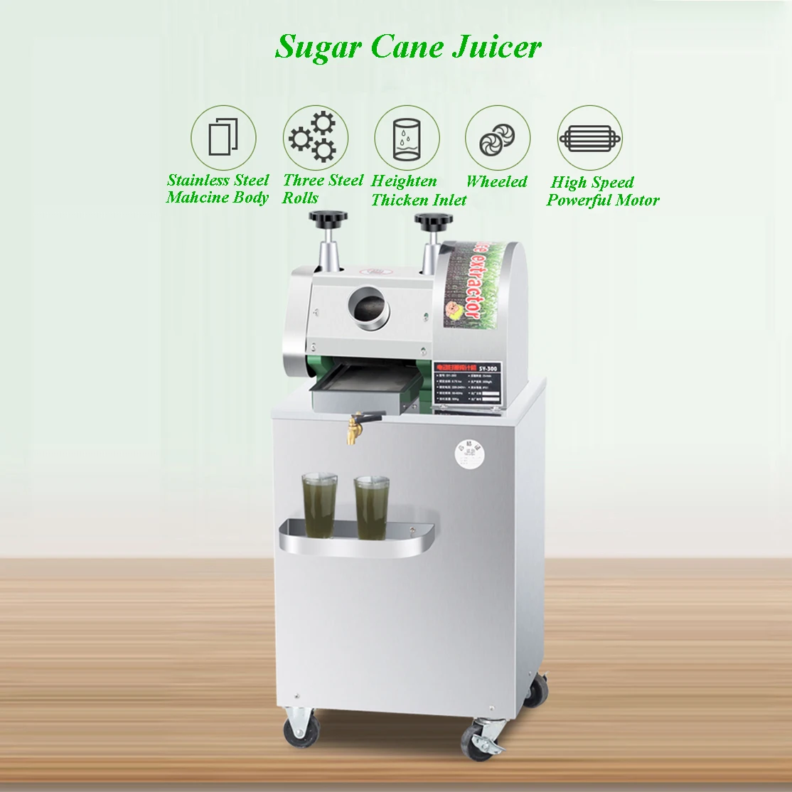 Sugar Juice Making Machine Commercial Automatic Electric Stainless Steel Juicer Vertical Small Cane SY-300B | Инструменты