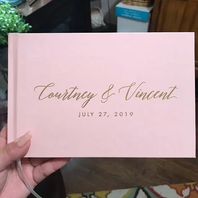 Персонализированные имена в твердом переплете Свадебная Гостевая книга с