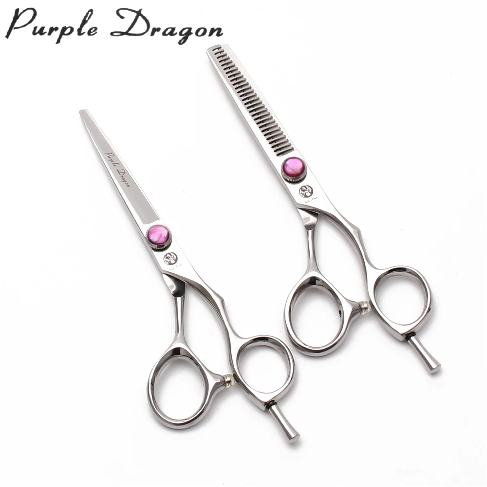 

5.5" 16cm Purple Dragon Hairdressing Scissors Z9014 440C Barber Makas Normal Scissors Thinning Shears Professional Hair Scissors